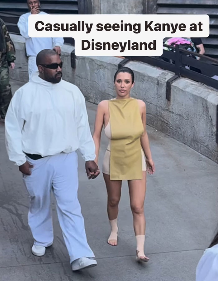 Bianca Censori Covers Up For Disneyland Date With Kanye West, Walks Barefoot Around The Park