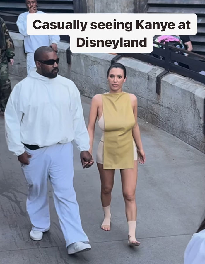 Bianca Censori Covers Up For Disneyland Date With Kanye West, Walks Barefoot Around The Park Bianca Censori Covers Up For Disneyland Date With Kanye West, Walks Barefoot Around The Park