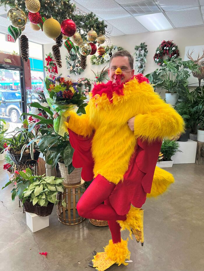 Embarrassing Chicken Costume For Lost Bet