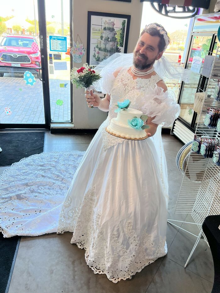 A Bridal Display At Texas Star Bakery- Here Comes The Bride Mitch In A Wedding Dress