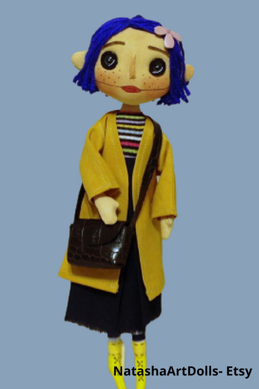 Coraline Inspired Art Doll