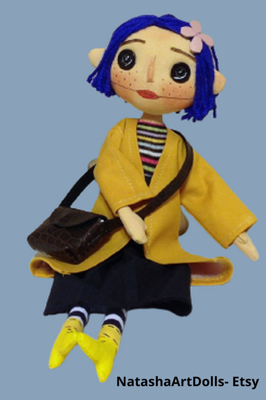 Coraline Inspired Art Doll