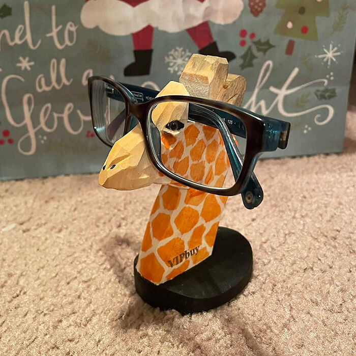 Transform Your Boring Desk Into A Fun Zoo Exhibit With This Adorable Handmade Giraffe Eyeglass Holder Stand 