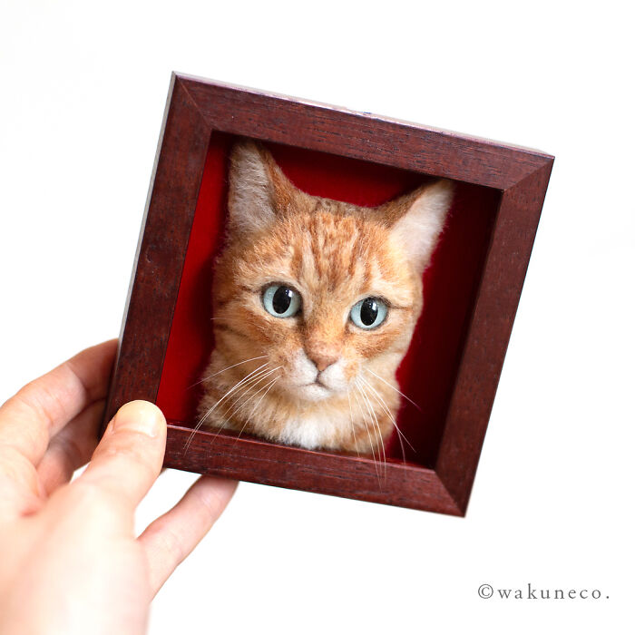 Hyper-Realistic 3D Cat Portraits From Felted Wool