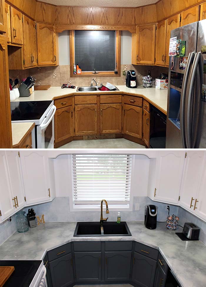 My Budget Temporary Kitchen Renovation With Hand-Painted Countertops