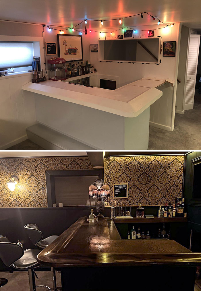 Basement Bar, Before And After, Chicago