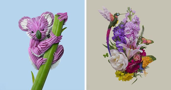Artist Uses Petals And Other Materials From His Garden To Create Animal Sculptures (55 New Pics)