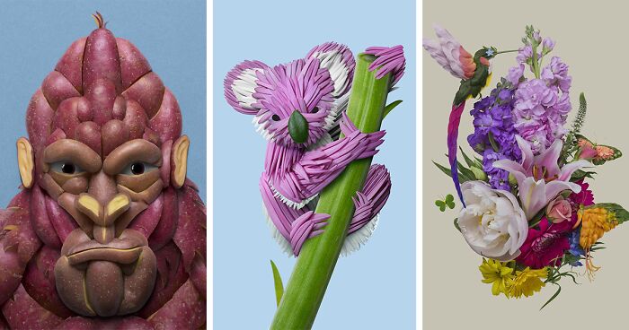 Artist Uses Petals And Other Materials From His Garden To Create Animal Sculptures (55 New Pics)