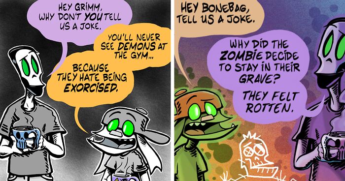 I Created 27 New ‘Bonebag Comics’ Featuring A Nutty Necromancer And His Audacious Assistant