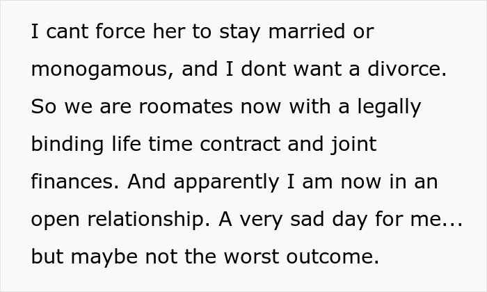 Man Suspected Wife Was Cheating, Gets Proved Right, And Has To Live With The Idea Of An Open Marriage Man Suspected Wife Was Cheating, Gets Proved Right, And Has To Live With The Idea Of An Open Marriage