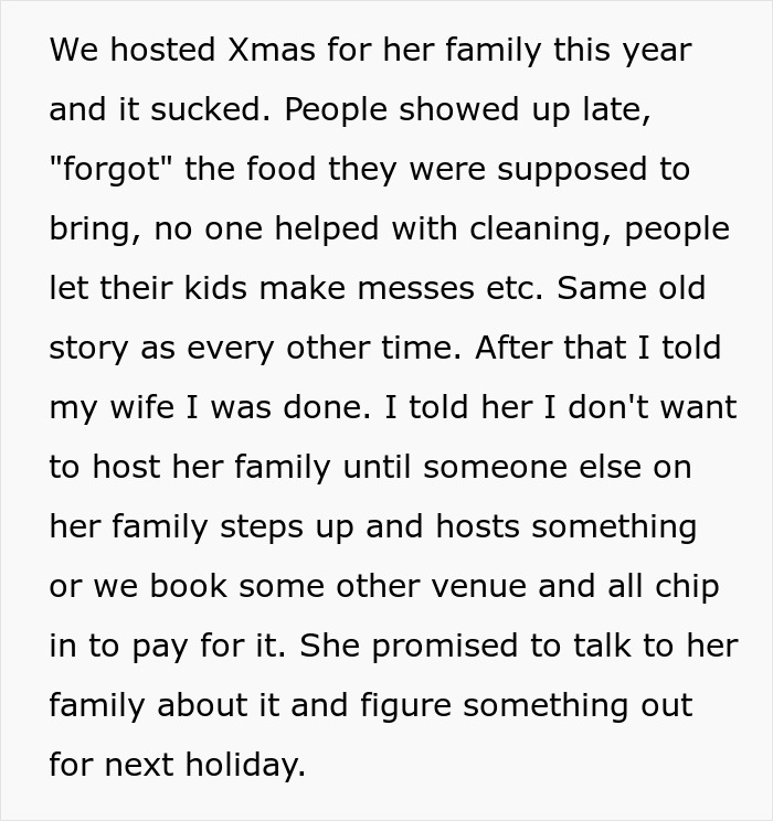 Husband Is Fed Up With Hosting Holidays For Wife's Fam, Ends Up Leaving Her Alone For Easter