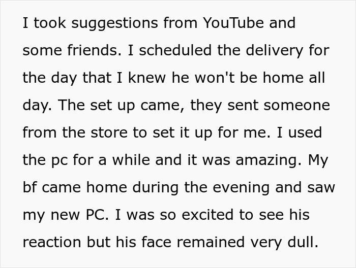 Guy Takes Drastic Measures After Attempts To Coerce GF Into Handing Over Her New PC Fail