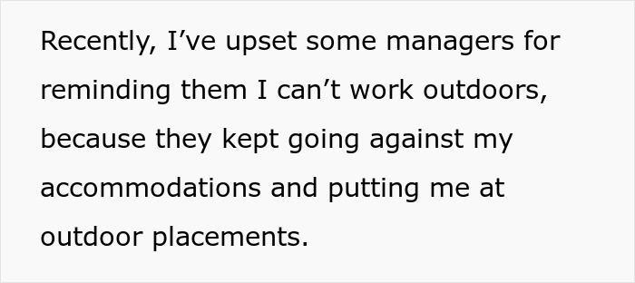 Woman Feels She Is Being Targeted At Work For Being Disabled When Manager Makes Fuss About Her Bra Woman Feels She Is Being Targeted At Work For Being Disabled When Manager Makes Fuss About Her Bra