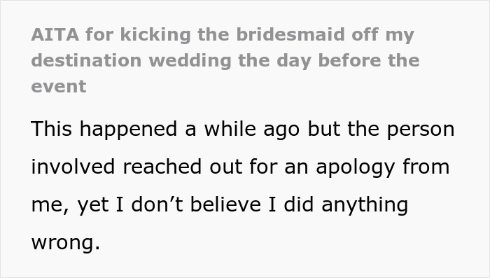Internet Applauds Bride For Kicking Bridesmaid Off Her Destination Wedding The Day Before The Event Internet Applauds Bride For Kicking Bridesmaid Off Her Destination Wedding The Day Before The Event