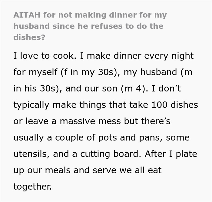Hubby Claims Dishes Are Wife's Mess After Cooking, Ends Up Having No Dinner The Next Day