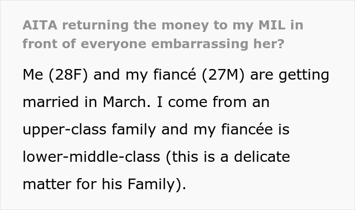 "AITA For Returning The Money To My MIL In Front Of Everyone, Embarrassing Her?"