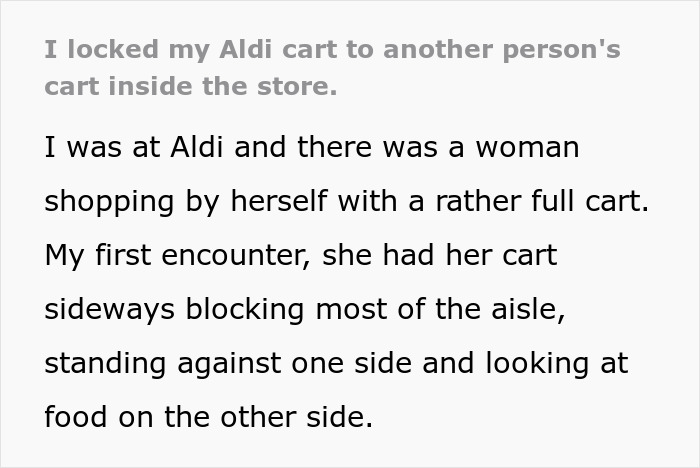 Guy Locks His Cart To Entitled Shopper After Being Annoyed Way Too Much