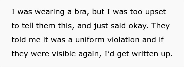 Woman Feels She Is Being Targeted At Work For Being Disabled When Manager Makes Fuss About Her Bra 
