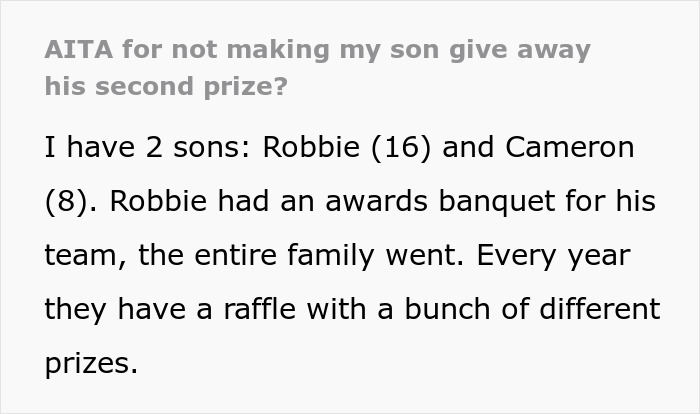 Boy Wins Big In School Raffle, Refuses To Give Up Prize To Calm Sore Loser Boy Wins Big In School Raffle, Refuses To Give Up Prize To Calm Sore Loser