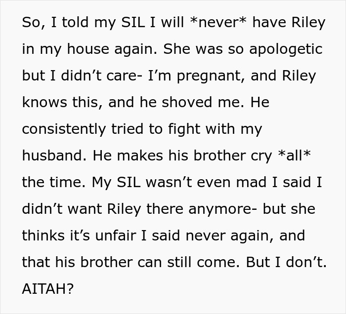 Woman Ponders: "AITAH For Telling My SIL Her Son Is No Longer Invited To My House, Ever?"