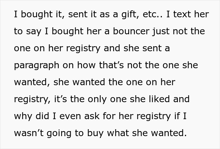 Person Gets A Different Gift For A Pregnant Friend Than On Registry, Ends Up Having To Cancel It Person Gets A Different Gift For A Pregnant Friend Than On Registry, Ends Up Having To Cancel It