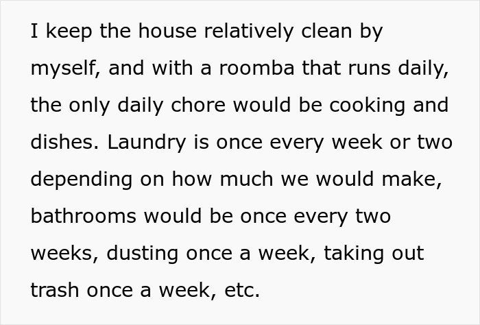 Person Happy To Have A SAH Partner If They Commit To 40 Hours Of Chores, Drama Ensues