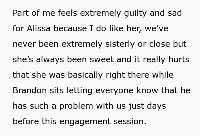 Photographer Wants To Cancel SIL's Engagement Shoot After Learning The Couple Hates Her Photographer Wants To Cancel SIL's Engagement Shoot After Learning The Couple Hates Her