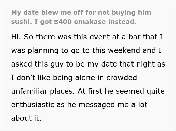 “I Blocked Him”: Guy Takes Himself For An Expensive Meal After Entitled Date Ruins His Plans
