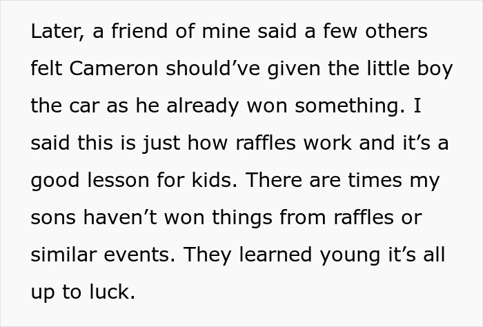Boy Wins Big In School Raffle, Refuses To Give Up Prize To Calm Sore Loser Boy Wins Big In School Raffle, Refuses To Give Up Prize To Calm Sore Loser