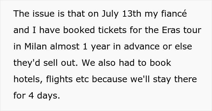 "AITA For Choosing A Concert Over My Best Friend's Wedding?" "AITA For Choosing A Concert Over My Best Friend's Wedding?"