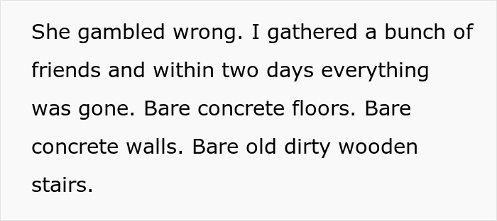 Woman Refuses To Buy Previous Tenant's Stuff, Hoping She'll Leave It Anyway, Comes To Regret It Woman Refuses To Buy Previous Tenant's Stuff, Hoping She'll Leave It Anyway, Comes To Regret It