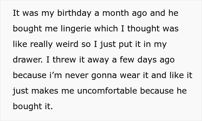 Friend's Brother Gets Livid Over This 19 Y.O. Throwing Away His Pricey Lingerie Birthday Gift