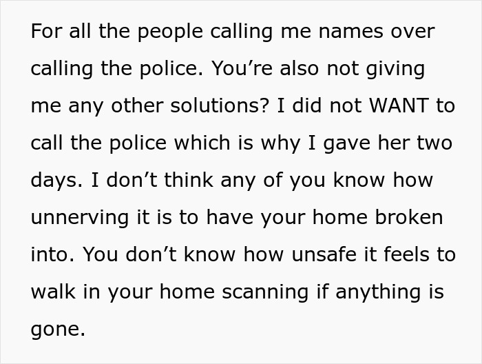 Niece Brazenly Burgles Aunt’s Home, Her Mom Flips When Aunt Doesn’t Warn About The Cops Coming 