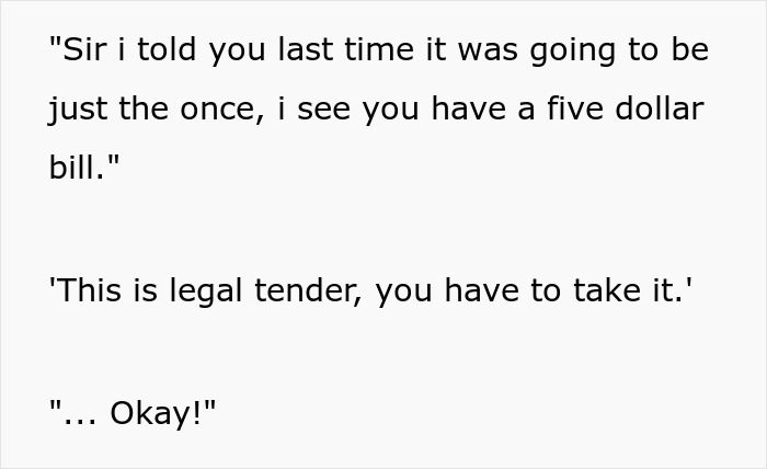 “This Is Legal Tender”: Guy Tries To Break Up $100 Bill Twice, Gets Taught A Lesson By Getting Change In Coins “This Is Legal Tender”: Guy Tries To Break Up $100 Bill Twice, Gets Taught A Lesson By Getting Change In Coins