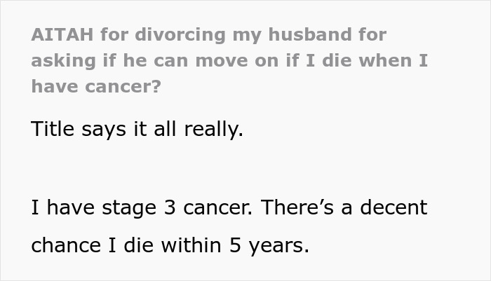 Man Keeps Asking If He Can Date Others After Wife Dies, She Gives Him Permission By Divorcing Him Man Keeps Asking If He Can Date Others After Wife Dies, She Gives Him Permission By Divorcing Him