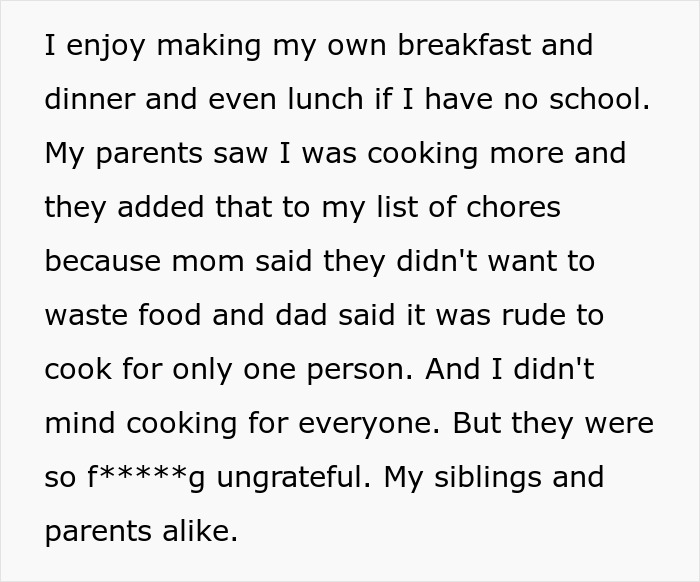 Teen Can't Keep Up With Family's Food Preferences, Starts Cooking Only For Himself, It Angers Family Teen Can't Keep Up With Family's Food Preferences, Starts Cooking Only For Himself, It Angers Family