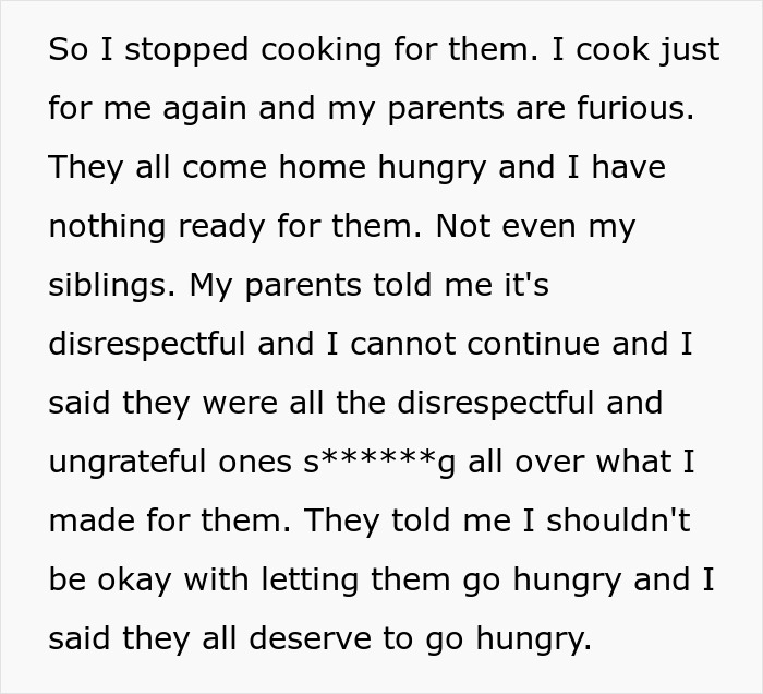 Teen Can't Keep Up With Family's Food Preferences, Starts Cooking Only For Himself, It Angers Family Teen Can't Keep Up With Family's Food Preferences, Starts Cooking Only For Himself, It Angers Family