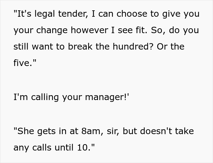 “This Is Legal Tender”: Guy Tries To Break Up $100 Bill Twice, Gets Taught A Lesson By Getting Change In Coins “This Is Legal Tender”: Guy Tries To Break Up $100 Bill Twice, Gets Taught A Lesson By Getting Change In Coins