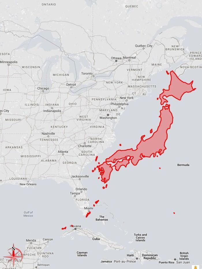 Japan, How Big It Is In Reality?