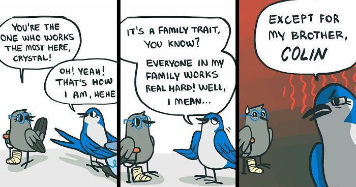 37 Comics About Workplace Where Birds Work For A Cat Boss, By This Artist (New Pics)