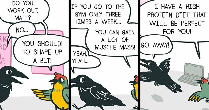 37 Comics About Workplace Where Birds Work For A Cat Boss, By This Artist (New Pics)
