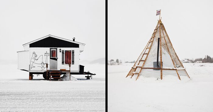 This Photographer Captured An Ice Fishing Hub In Canada, And Here Are His 80 Best Works