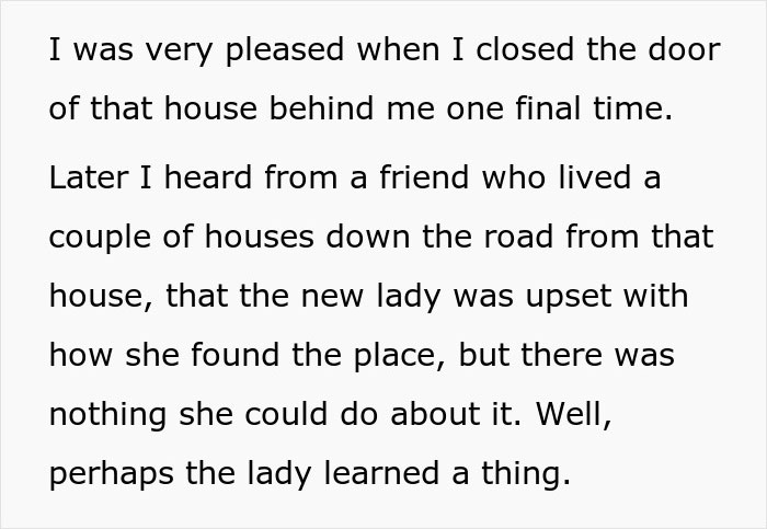 Woman Refuses To Buy Previous Tenant's Stuff, Hoping She'll Leave It Anyway, Comes To Regret It Woman Refuses To Buy Previous Tenant's Stuff, Hoping She'll Leave It Anyway, Comes To Regret It