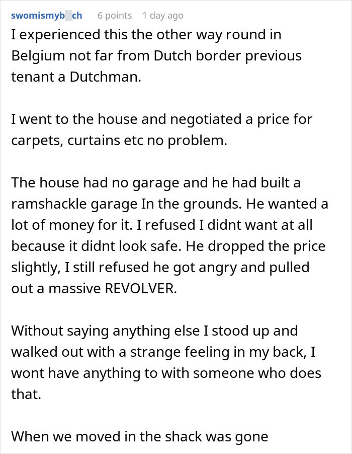 Woman Refuses To Buy Previous Tenant's Stuff, Hoping She'll Leave It Anyway, Comes To Regret It Woman Refuses To Buy Previous Tenant's Stuff, Hoping She'll Leave It Anyway, Comes To Regret It