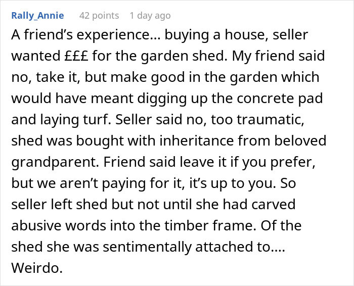 Woman Refuses To Buy Previous Tenant's Stuff, Hoping She'll Leave It Anyway, Comes To Regret It Woman Refuses To Buy Previous Tenant's Stuff, Hoping She'll Leave It Anyway, Comes To Regret It