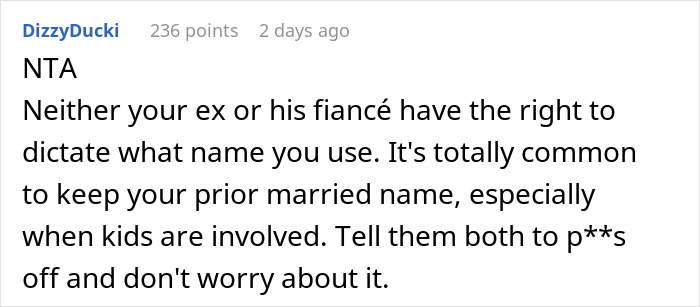 Woman Refuses To Share Last Name With Fiancé’s ‘Intimidating’ Ex, Demands She Change It Woman Refuses To Share Last Name With Fiancé’s ‘Intimidating’ Ex, Demands She Change It