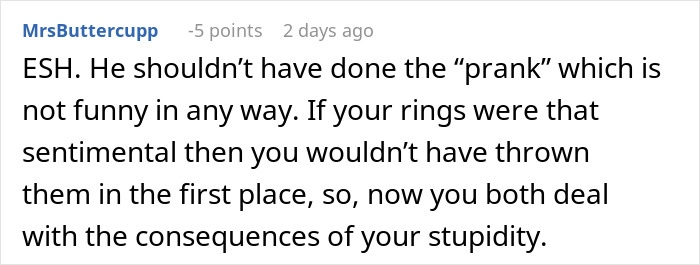 "My Husband's Jaw Hit The Floor": Wife Throws Rings In The Ocean After Husband's Cruel 'Prank' "My Husband's Jaw Hit The Floor": Wife Throws Rings In The Ocean After Husband's Cruel 'Prank'