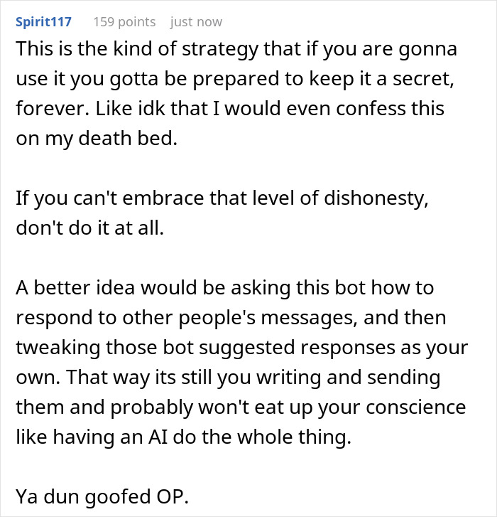 Guy “Comes Clean” To GF About How He Used AI To Talk To Her In The Start, Gets Blocked Immediately Guy “Comes Clean” To GF About How He Used AI To Talk To Her In The Start, Gets Blocked Immediately