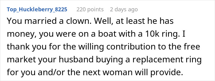 "My Husband's Jaw Hit The Floor": Wife Throws Rings In The Ocean After Husband's Cruel 'Prank' "My Husband's Jaw Hit The Floor": Wife Throws Rings In The Ocean After Husband's Cruel 'Prank'