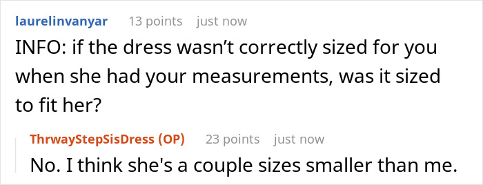 “[Am I The Jerk] For Not Wearing The Wedding Dress My Stepsister Handmade For Me?”